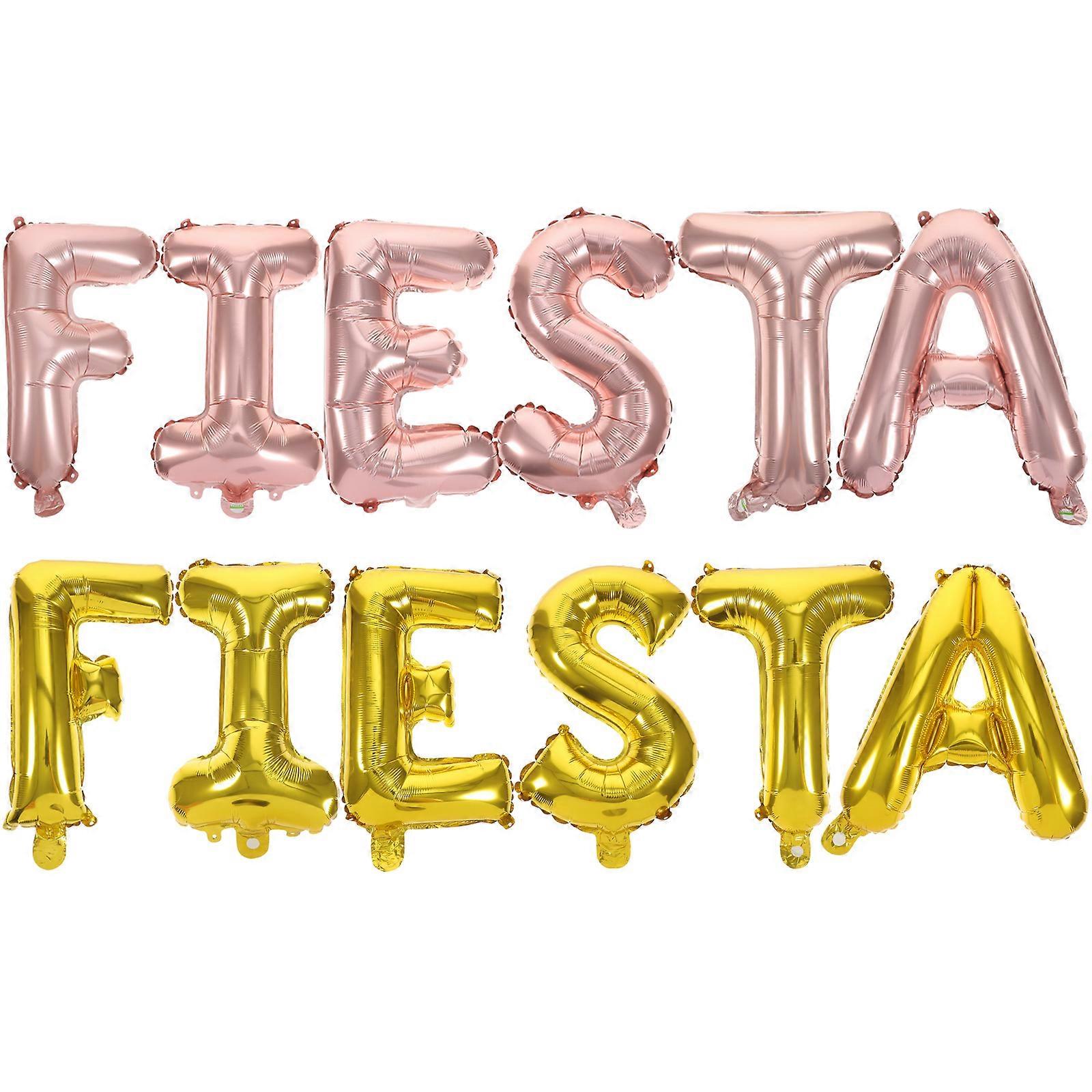 Foil Balloons Round Edges Golden Fiesta Celebration Safe and 2 Sets