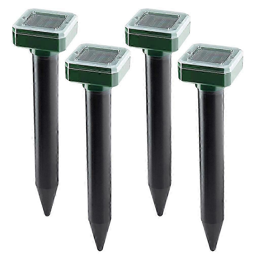4PCS Solar Animal Repellant Mouse Continuous 24-Hour Protection Ultrasonic Flash Bird Animal Audible and Visual Alarm
