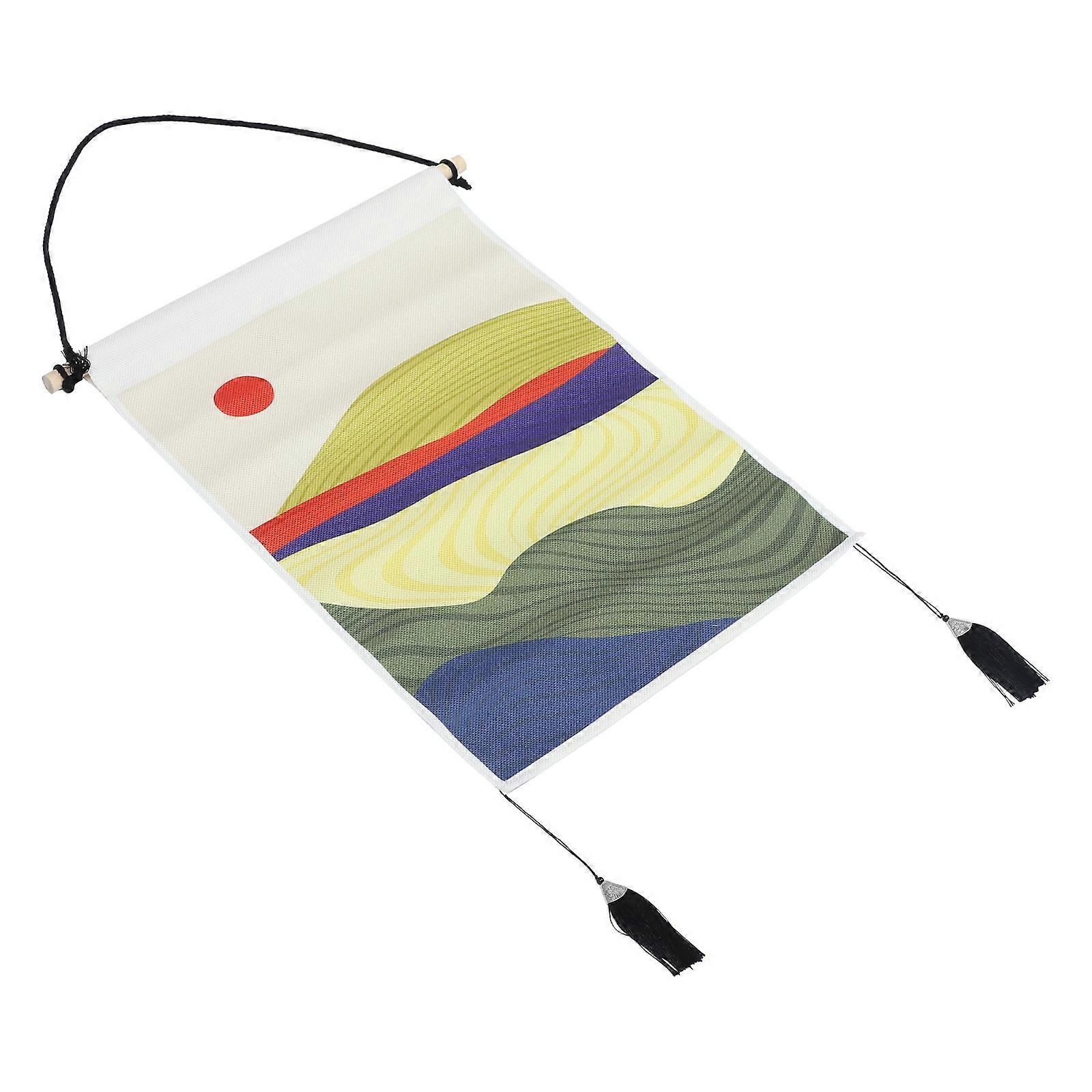Sunrise Pattern Tapestry Wall Hanging Decorative Backdrop Multi-Colored 65x35cm Polyester 1Set