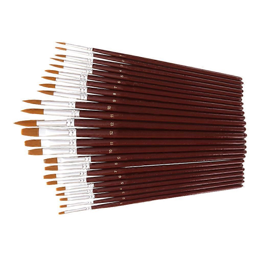 Professional Watercolor Brushes High-End Design 24Pcs Round Pointed Tip For Art Projects