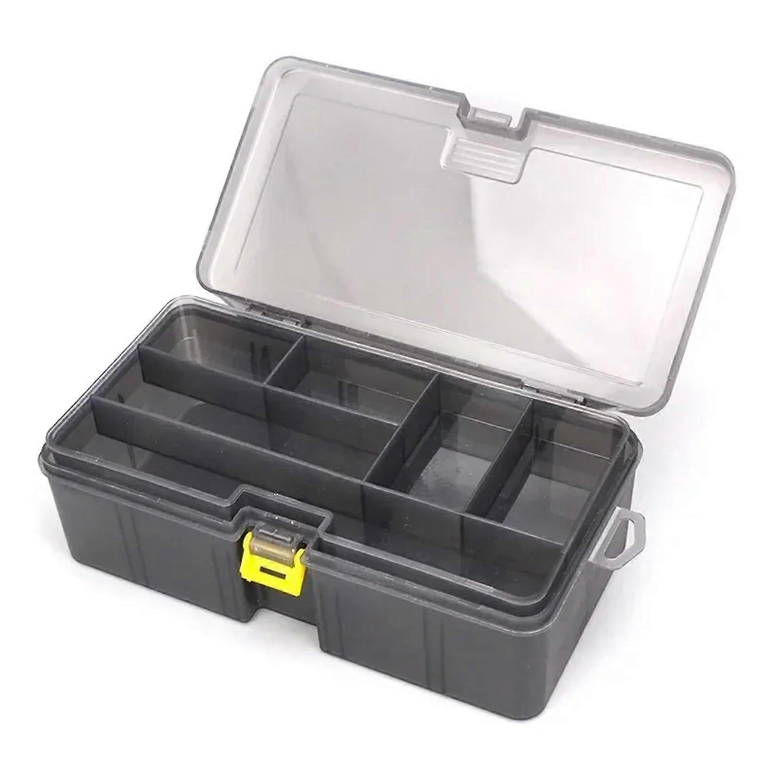 Doublelayered bait tackle box, removable, plastic, artificial bait hooks, fishing tool