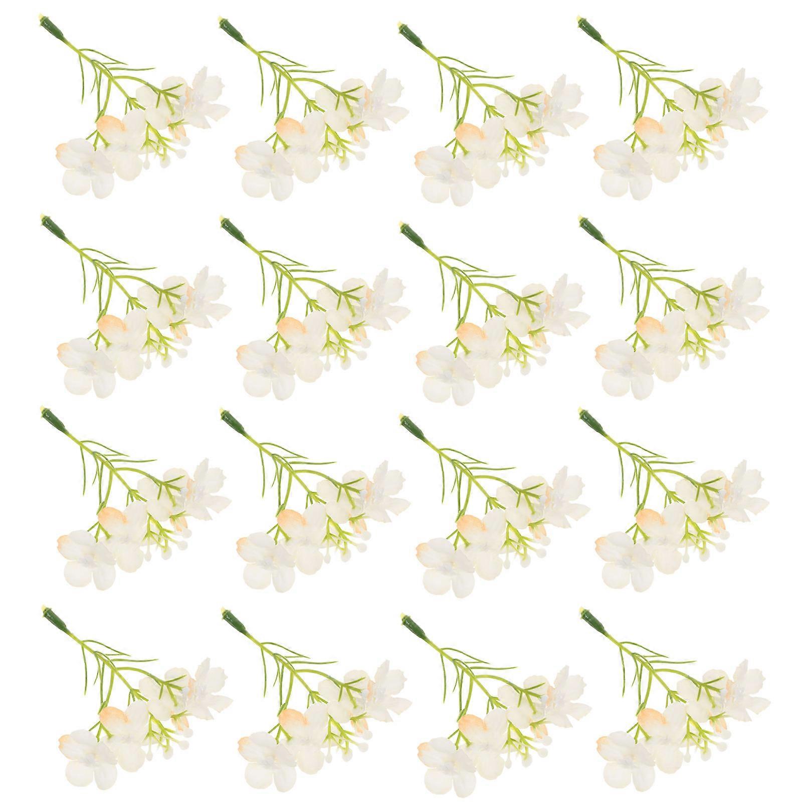 Hydrangea Artificial Flowers Picks for Decoration 20Pcs Light Yellow Silk Flowers