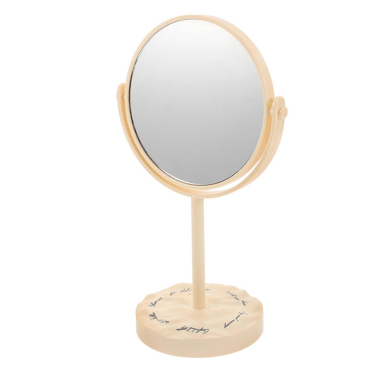 Retro Style Vintage Double Sided Table Mirror For Makeup Dressing Table Mirror Regular Reflection Plastic 29.00X17.00X12.00CM Rotatable 1Set