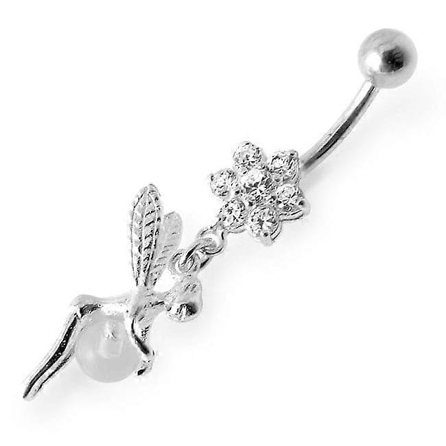 Angel Flower & Ball Jewelled Belly Ring