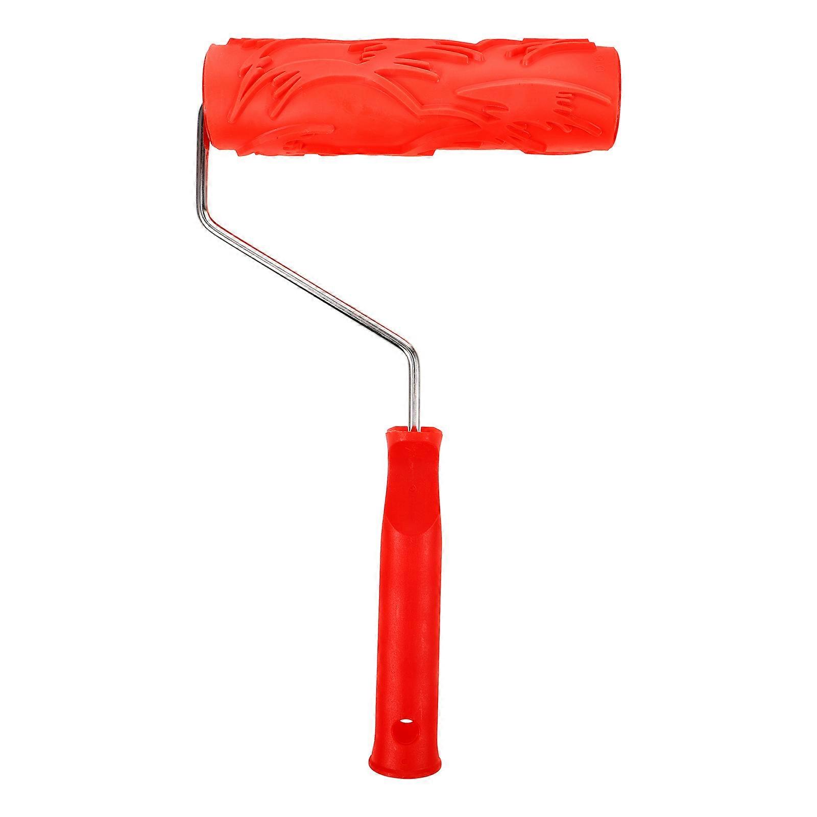 Patterned Paint Roller Wall Texture Creation Home Decoration Red Cylindrical 1Set