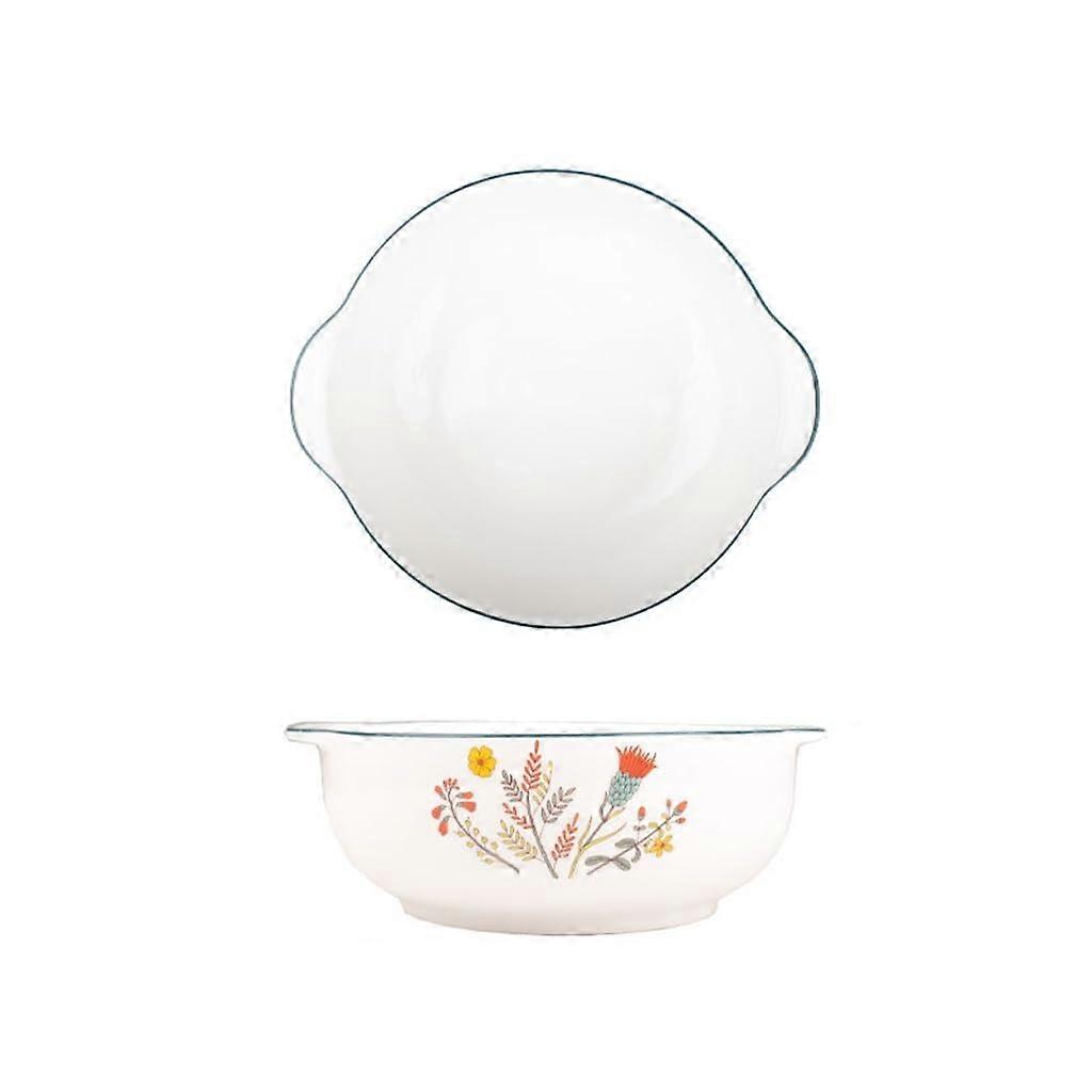 Soup Bowl TwoEar Soup Bowl Large Soup Bowl for Household Tableware Ceramic Soup Bowl Fish Soup Bowl Deep Bowls (CSmall)