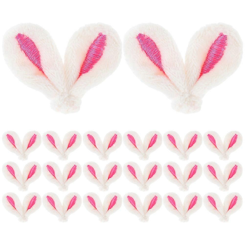 Hair Accessories For DIY Fluffy Bunny Ears Rosy 4.50X4.00X1.00CM Plush Accessory Creation 30Pcs