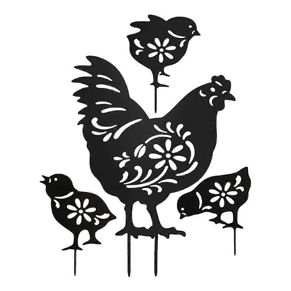 Chicken Family Decor Easy Installation Charming Yard Display 4Pack