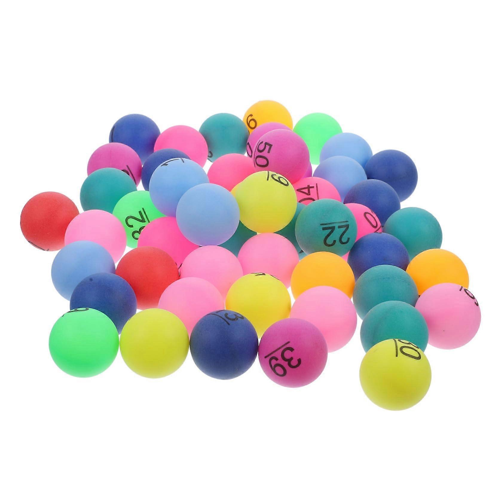 Numbered Balls 50-Piece Plastic Colorful Set For Raffle Draws And Activities Pink And Multicolor