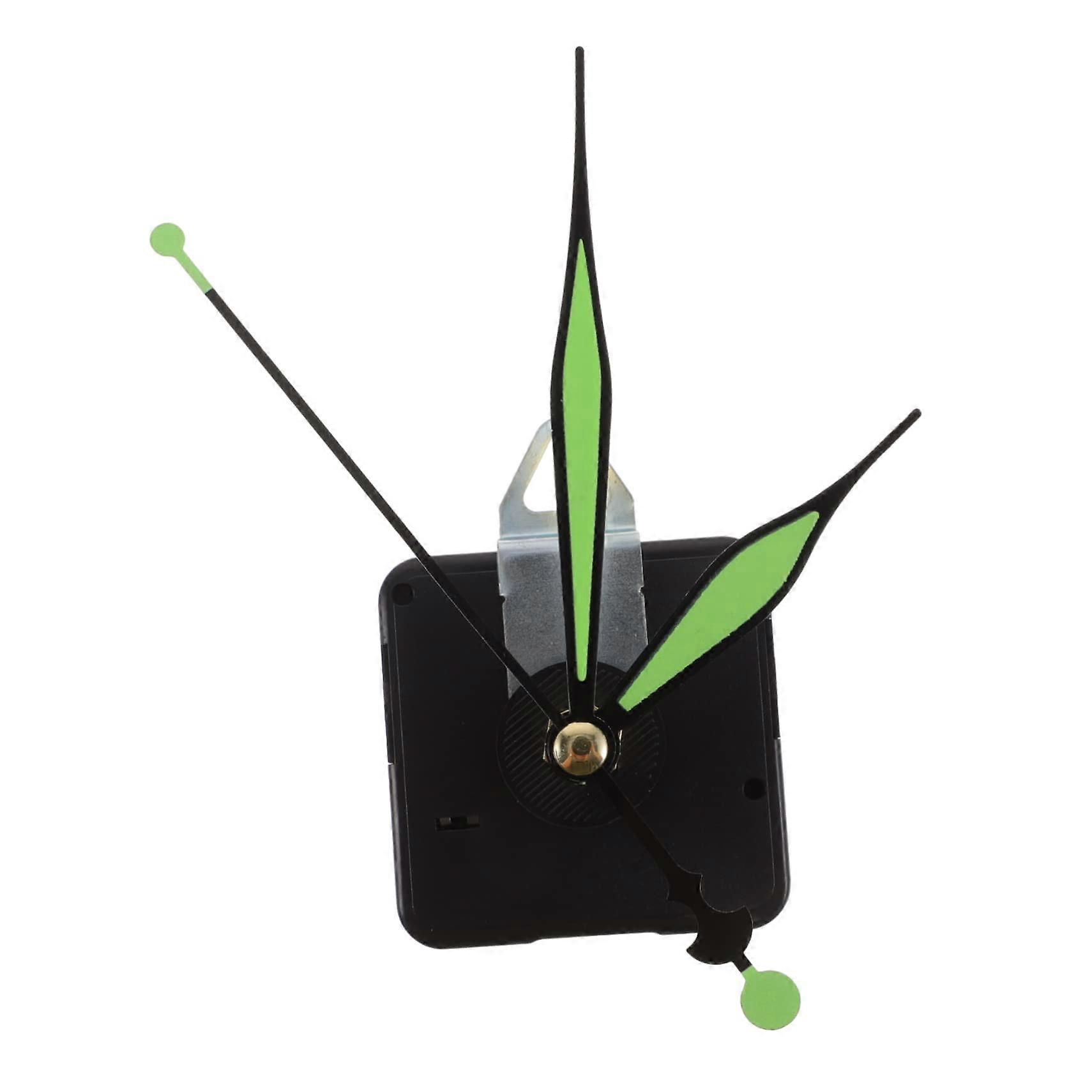 Clock Parts Set, Quiet Battery Operated Quartz Clock Motor, Luminous Retro Light Green Wall Clock, Plastic Tube Design