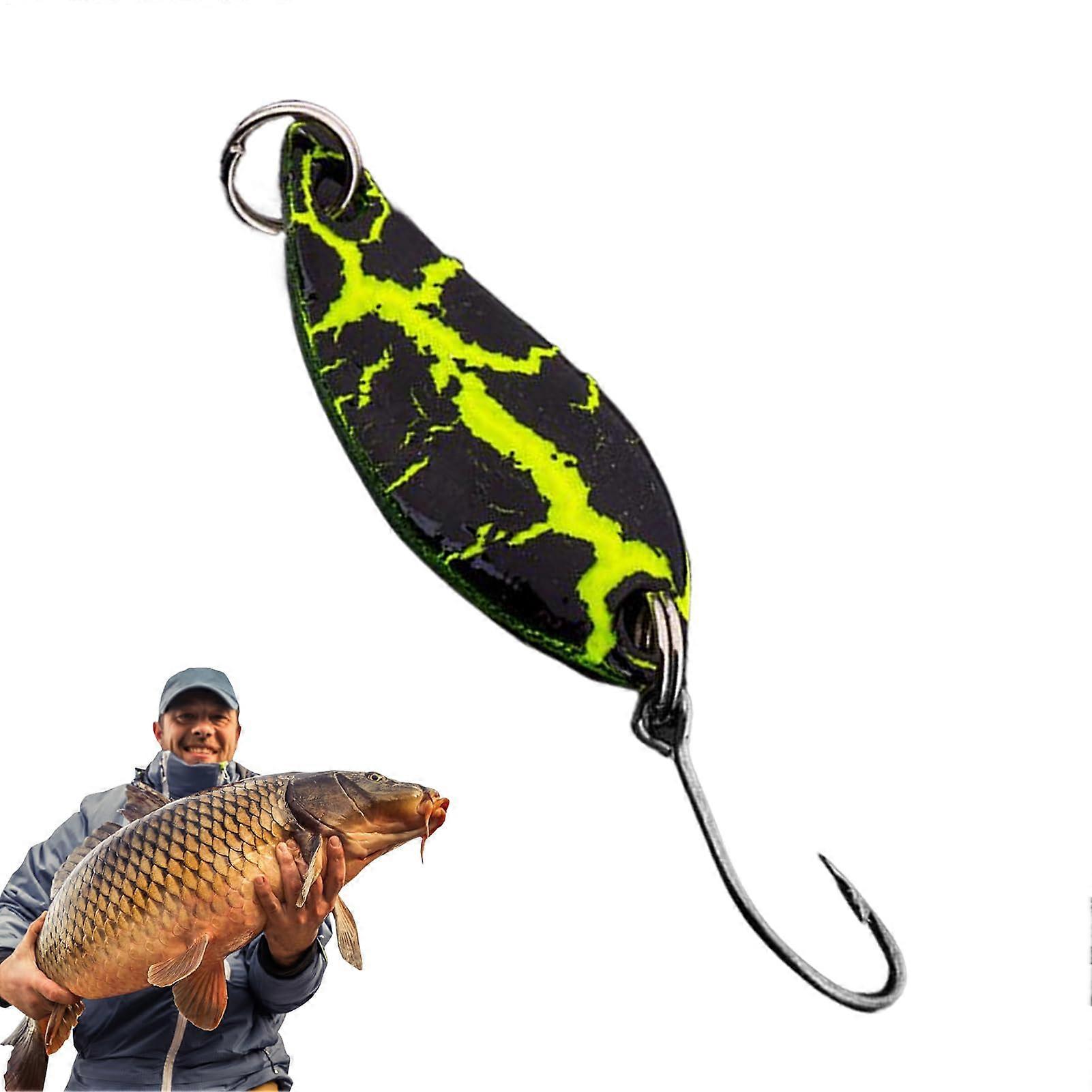 Bait perch Bait trout Sink bait for perch trout night kayak ice fishing 2.5g black yellow cracked horse mouth sequin