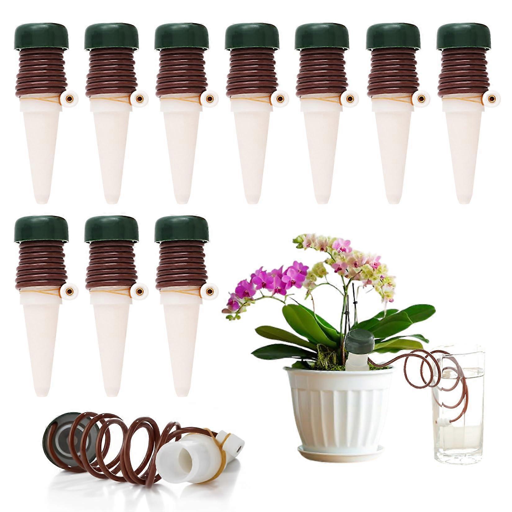 Automatic Watering System for Indoor and Outdoor Potted Plants, 10 White Self-Watering Devices for Garden Use
