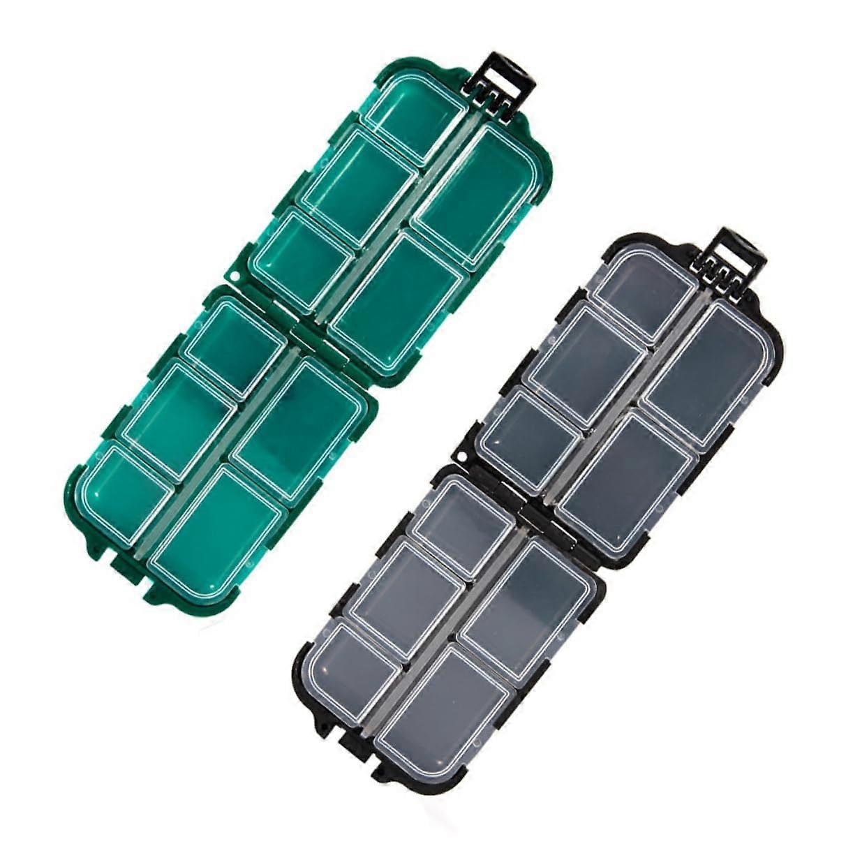 Fishing Tackle Box Two-Piece With Compartments For Bait And Gear Storage
