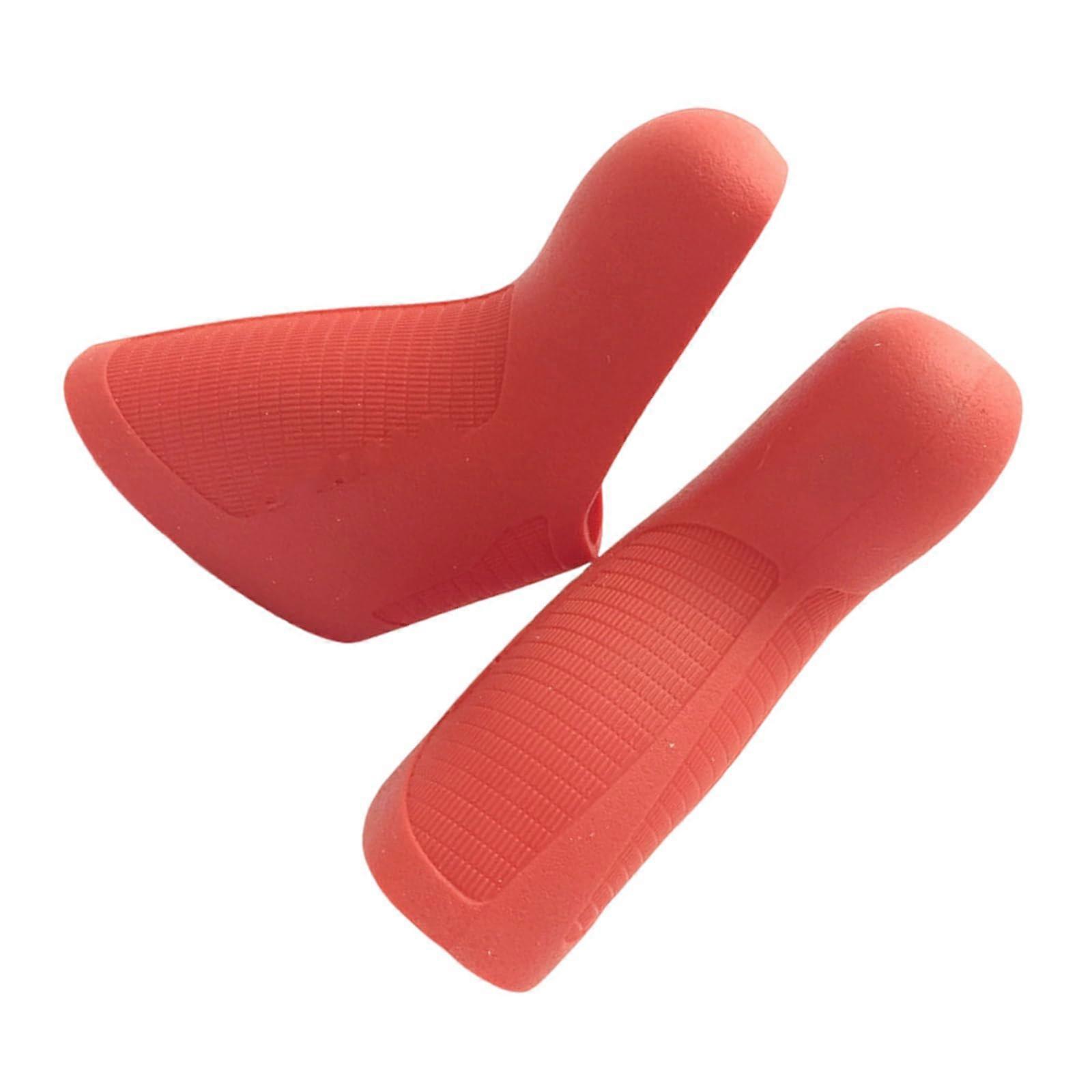 Silicone Brake Handle Covers for Bicycles, 1 Pair in Red, Suitable for Brake Levers and Shift Levers, Comfortable and Non-Slip