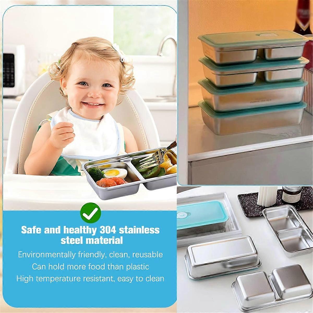 4pcs Snack Containers,Double Compartment Snack Containers