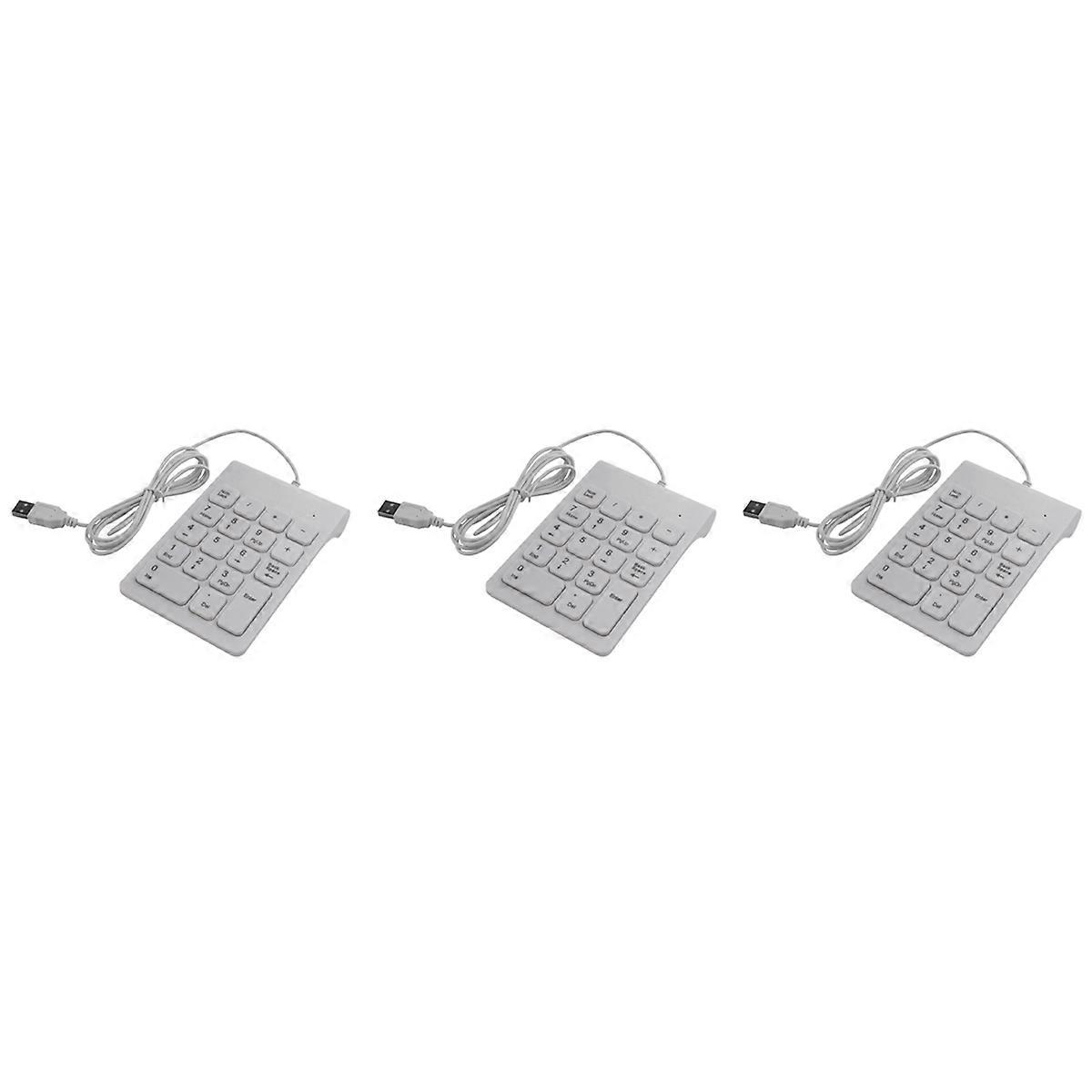 Mini USB Wired Numeric Keypad Numpad 18 Keys Digital Keyboard (White)