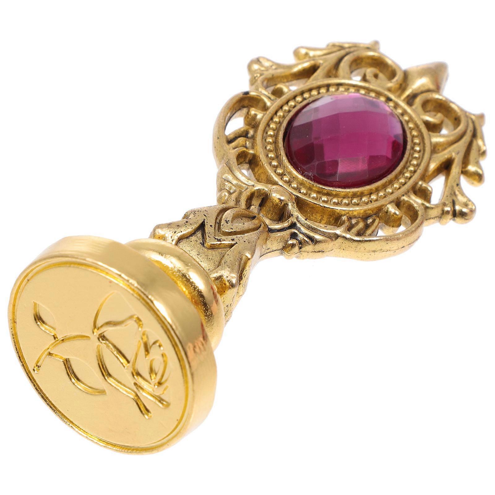 DIY Pink Resin Metal Detachable Wax Seal Stamp for Private Letter Decoration