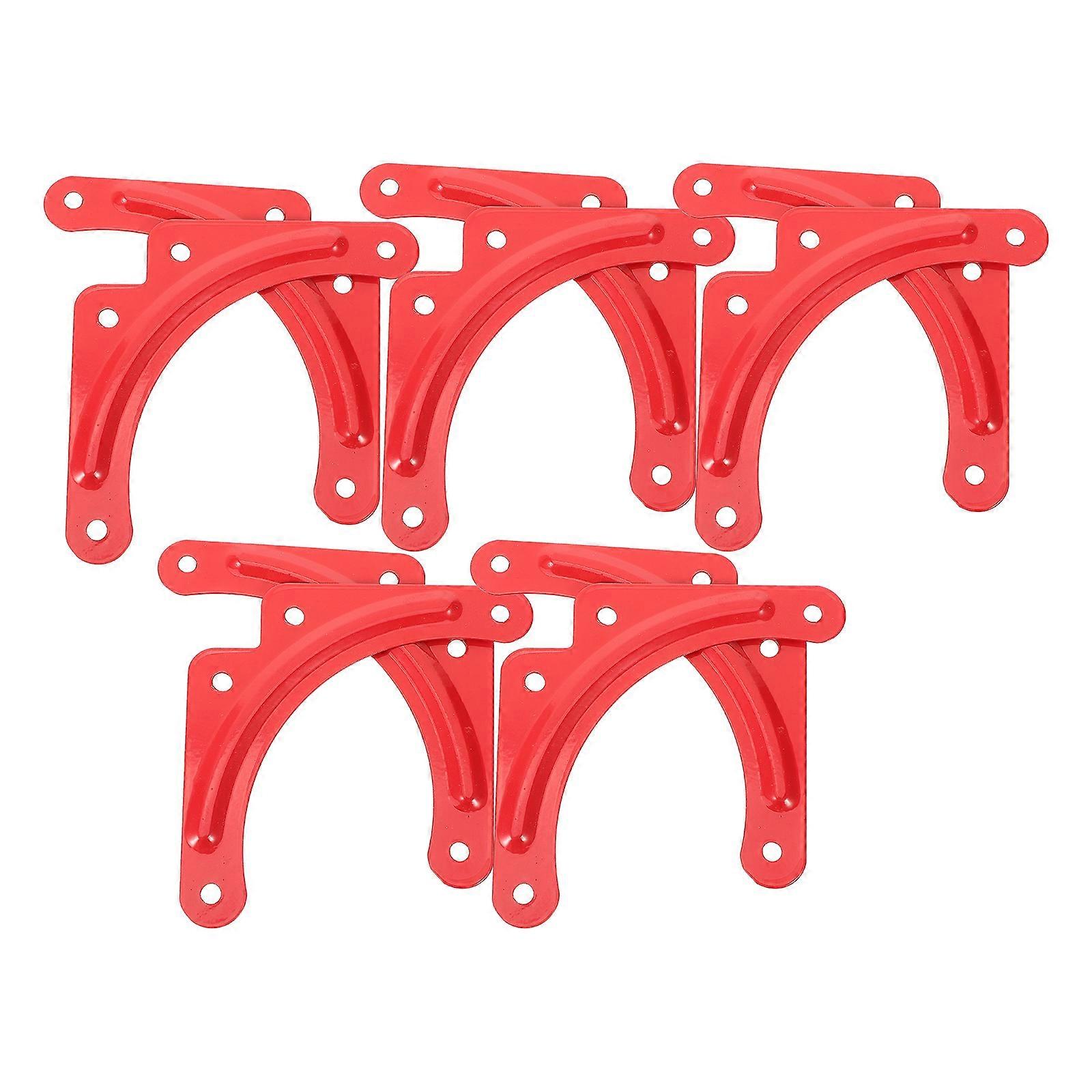 Angle Bracket Reinforcement Step Ladder Reinforcement Fixing Sheet Diy Projects Professional Use Red 14.00X7.00X0.20CM Safety Support 10Pcs