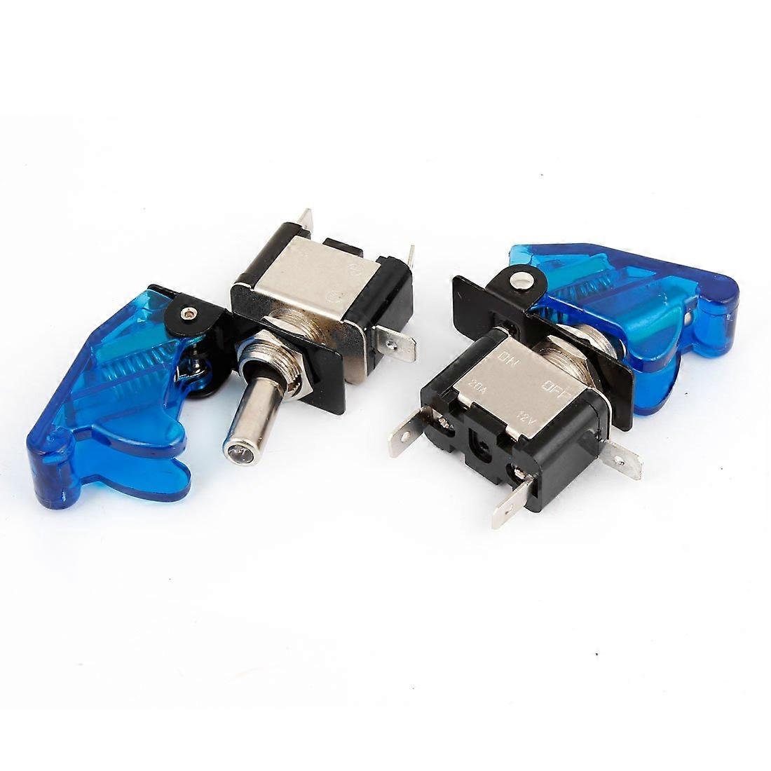 12V 20A Blue LED Illuminated SPST ON/OFF Car Toggle Switch Pack of 2