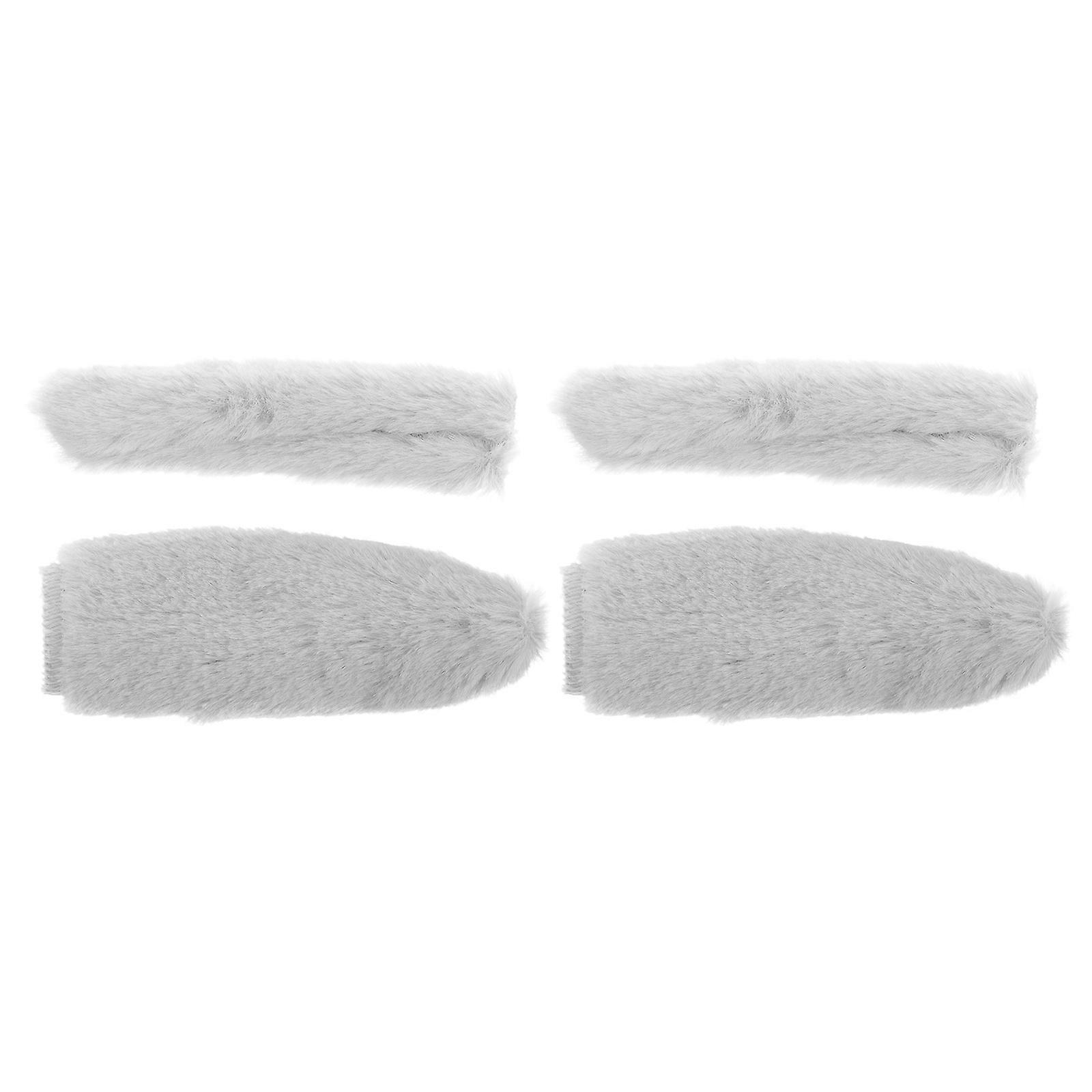 Cycling Handlebar Covers Plush Warm Keeping Shock Absorption Handlebar Shape 1Set