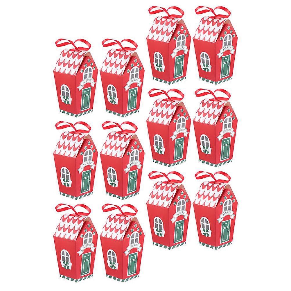 Candy Shaped Candy Box Rectangular Christmas Design Kraft Paper Storage present Bag Household Items 20Pack