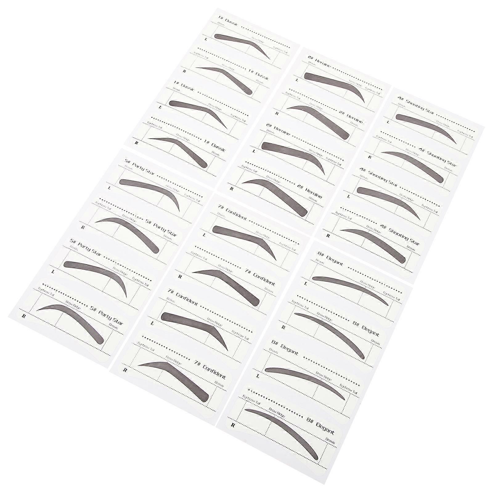 Eyebrow Shaping Kit Women Eyebrow Stickers Easy to Use Assorted Color 15.5x8cm 6Pcs