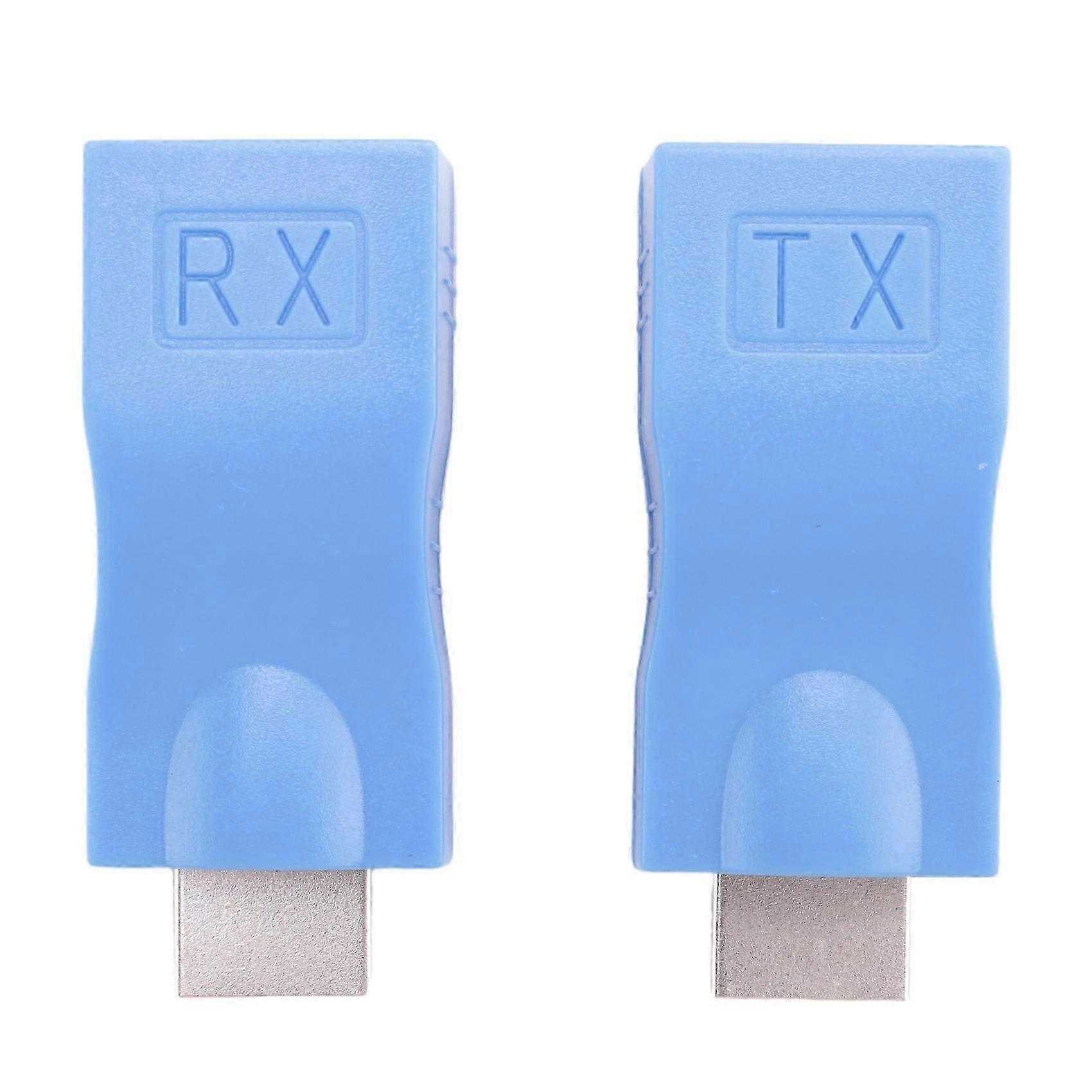 Predlžovač na Rj45 Lan sieťový rozširovací prijímač Tx Rx Cat5E Cat6 Ethernetový kábel V1.4 30--modrý