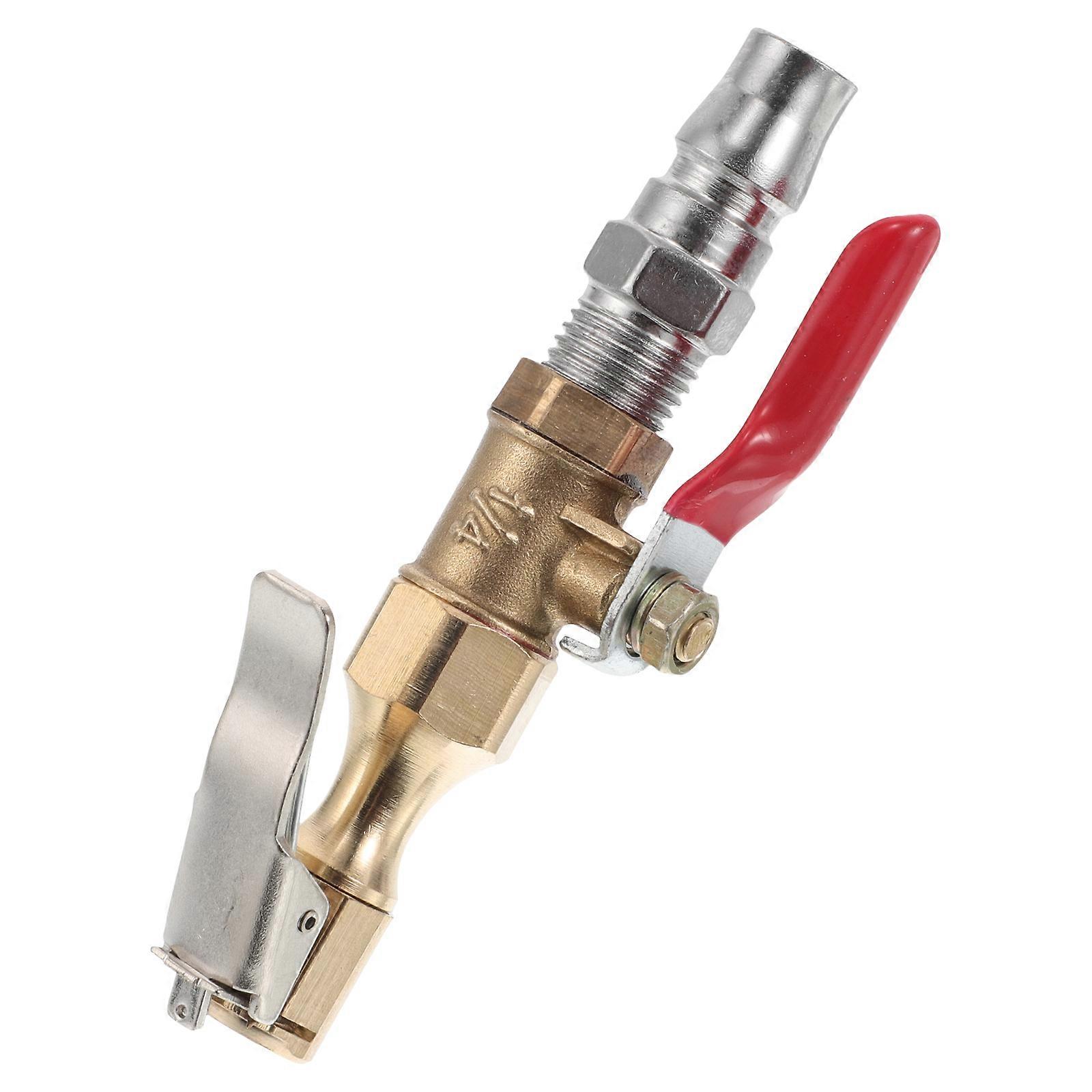 Inflate Locking Air Chuck Metal Tire Inflator Quick Connect Air Compressor Chuck for Tires Farm Car 1 Set