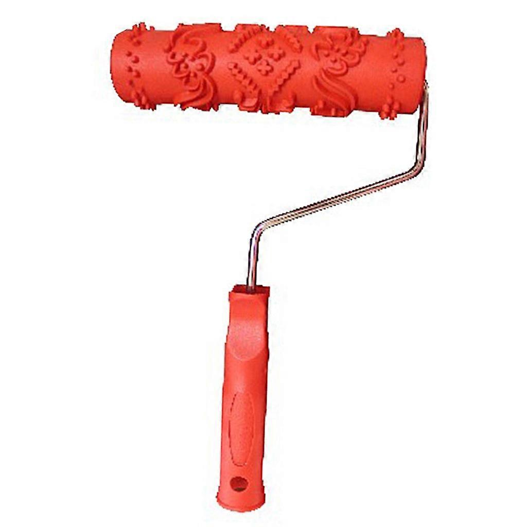 7 inch Embossed Painting Roller Paint Rollers with Plastic Handles Wall Decor Pattern  01