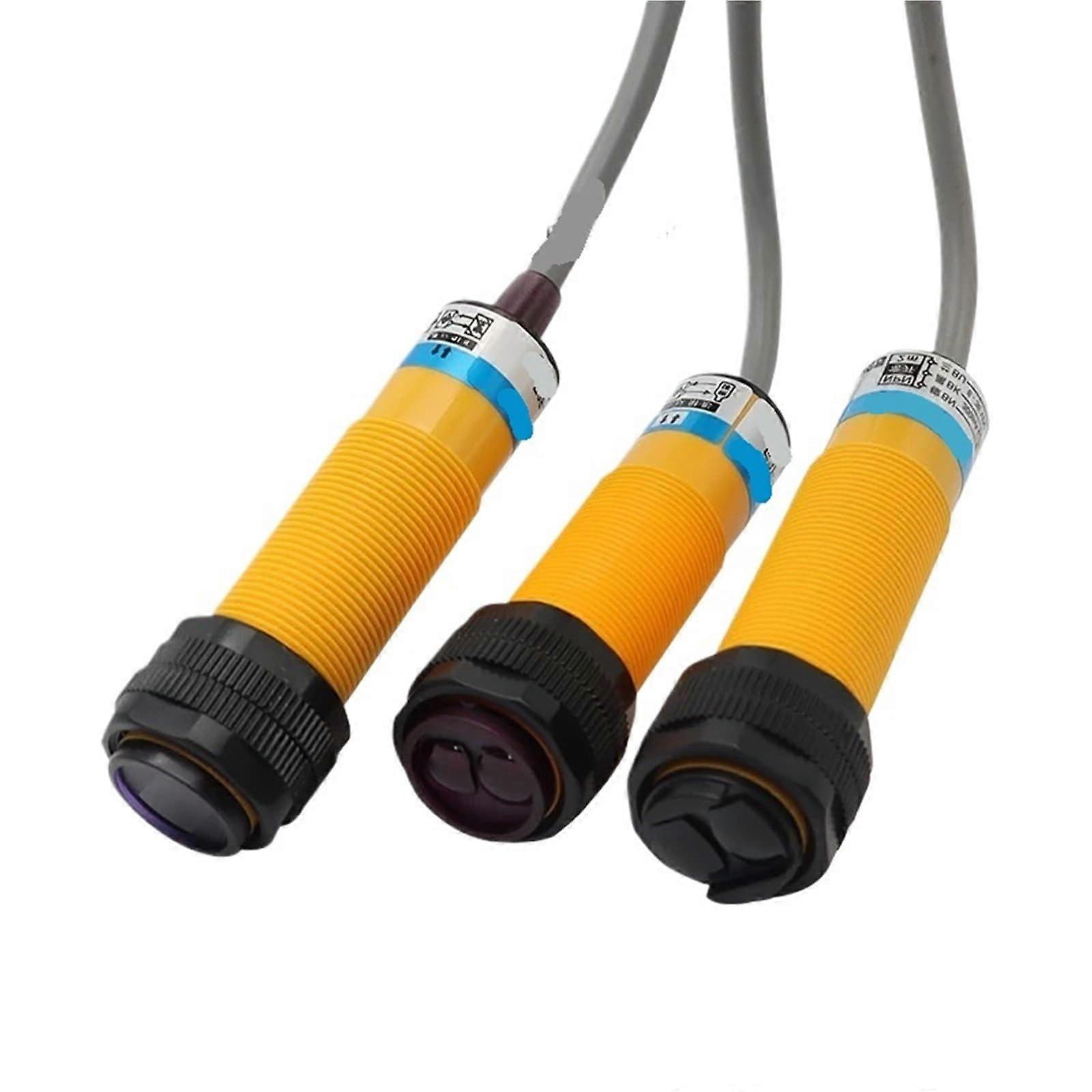 1 piece E3F M18 10cm 30cm 2M 5M Optical Detection Diffuse Feedback Reflection Reflective Sensor Switch Adjustable (E3FR2, PNP NO) PNP NO E3FR2