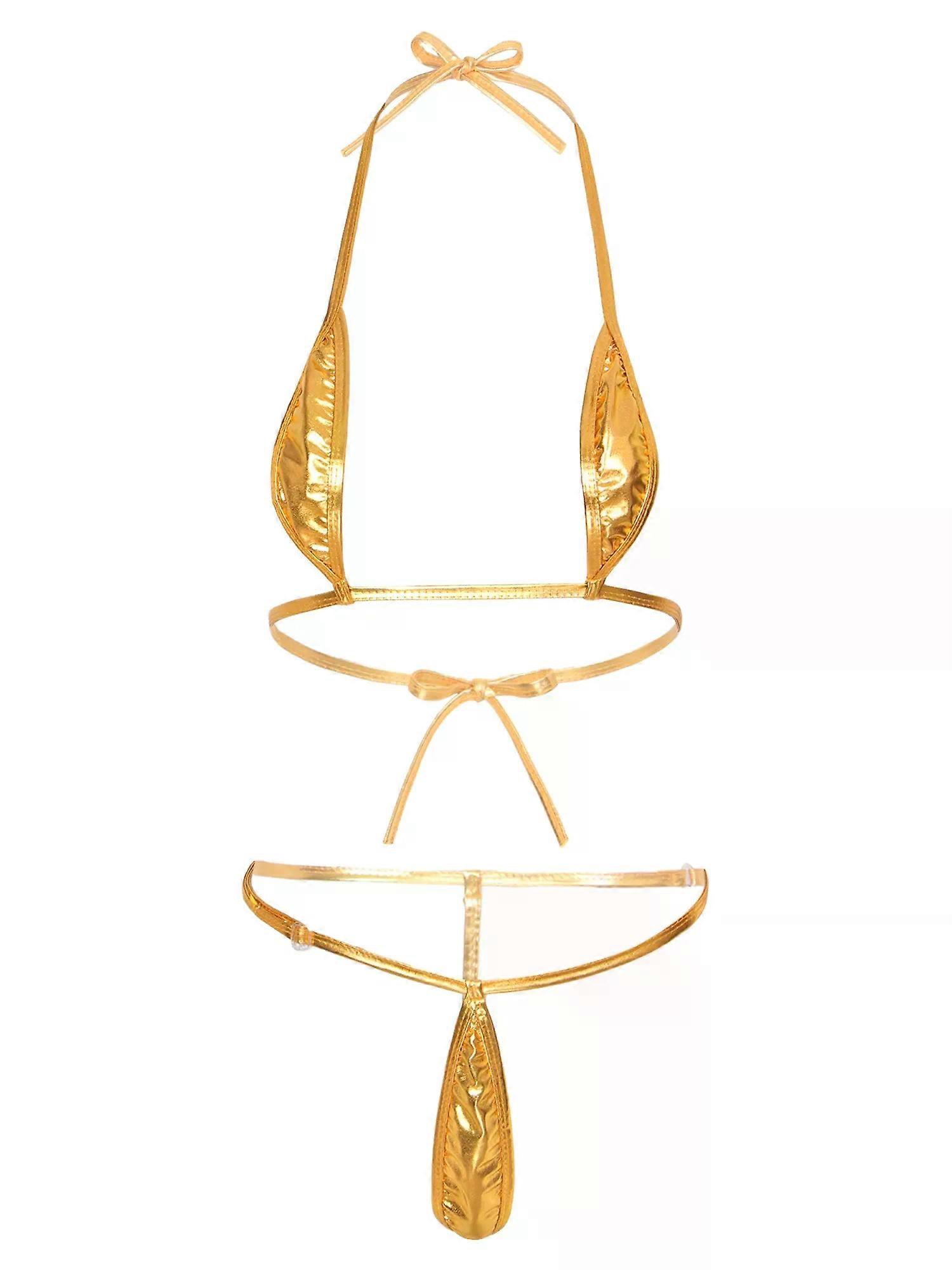 نساء لامعة بيكيني الملابس الداخلية مجموعة ملابس السباحة مايكرو حمالة صدر أعلى مع G-String مثير بيكيني حمامات الشمس ملابس السباحة ملابس السباحة ملابس البحر