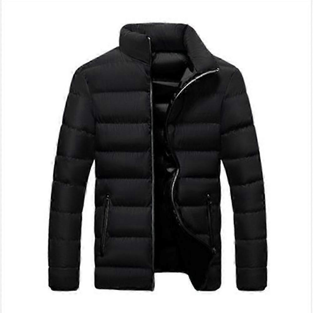 Men's Fiber Down Padded Full Zip Short Coat Windproof Winter Puffer Jackets
