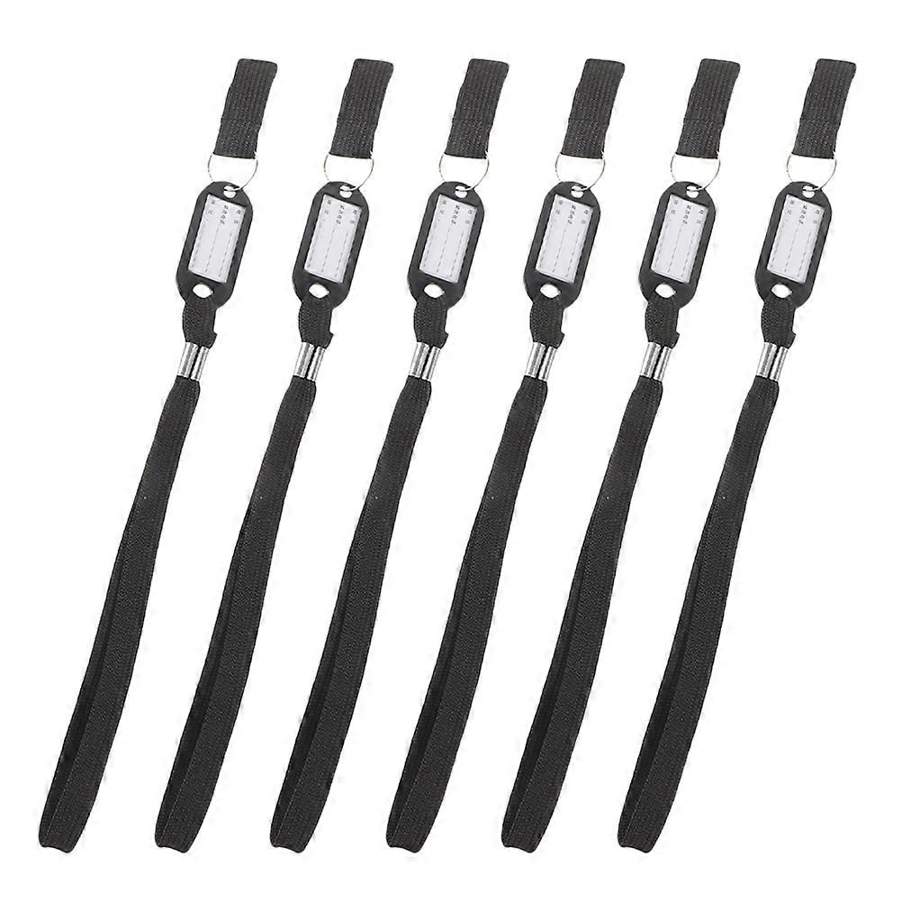 Cane Wrist Strap Walking Stick Strap for Hanging Use 6Pcs Set Black Nylon