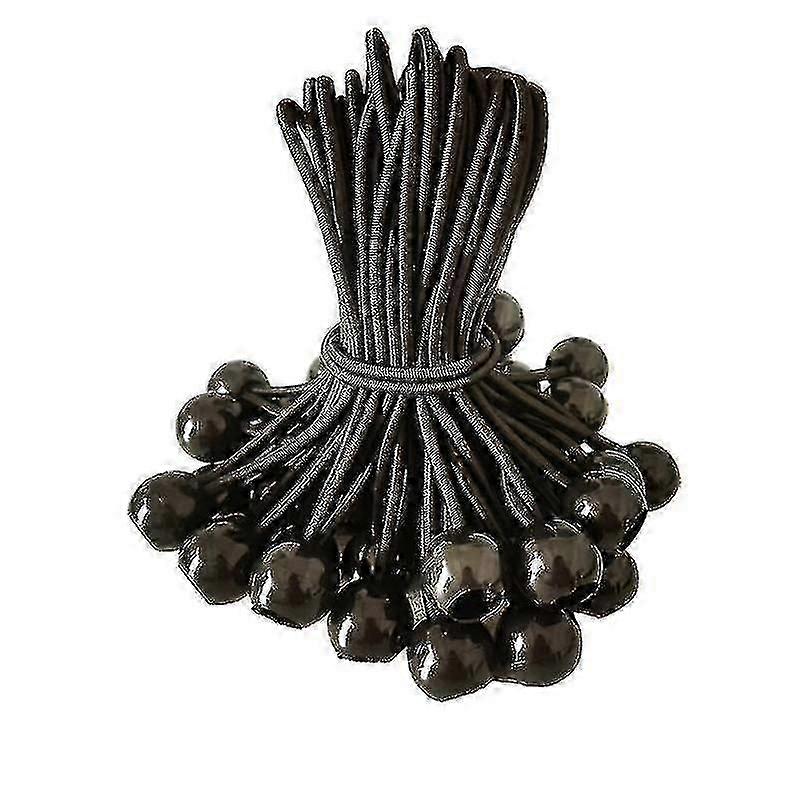 25 Pcs Elastic Ball Tensioner, Pavilion Tarp Tensioner, Camping, Rope Tent, Extension Cord Bundle Curtain - Black