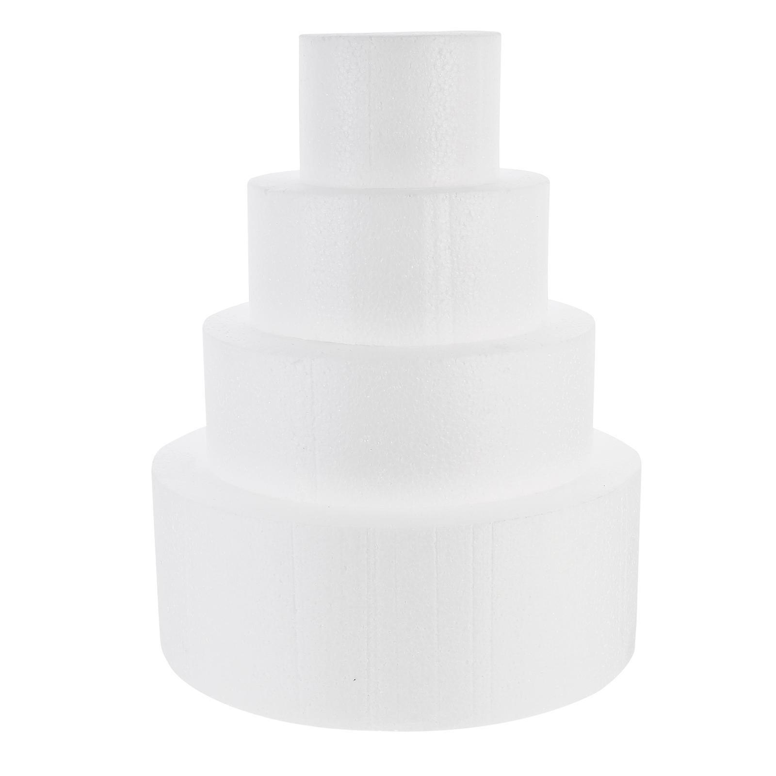Cake Decorating Supplies Polystyrene Cake Dummies Diy Flower Mold Round Shape 4Pcs