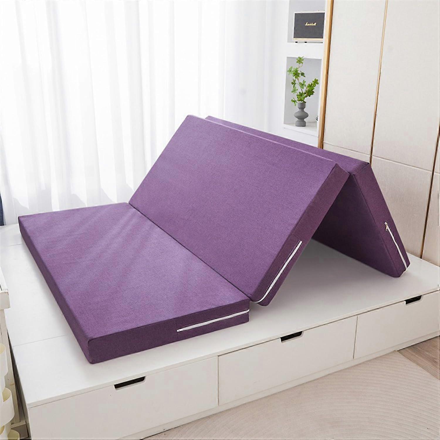 Colchão Futon Japonês, Tapete Dobrável, Tapete de Dormir para Quarto e Escritório, Azul, 24 x 47 x 2.4 polegadas / Roxo, 24 x 47 x 2.4 polegadas