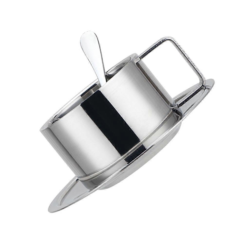 Insulated Cups Double Layer Coffee Cups Safety Tableware Silver 13.5X13.5X7CM 200ML Heat Insulation 1Set