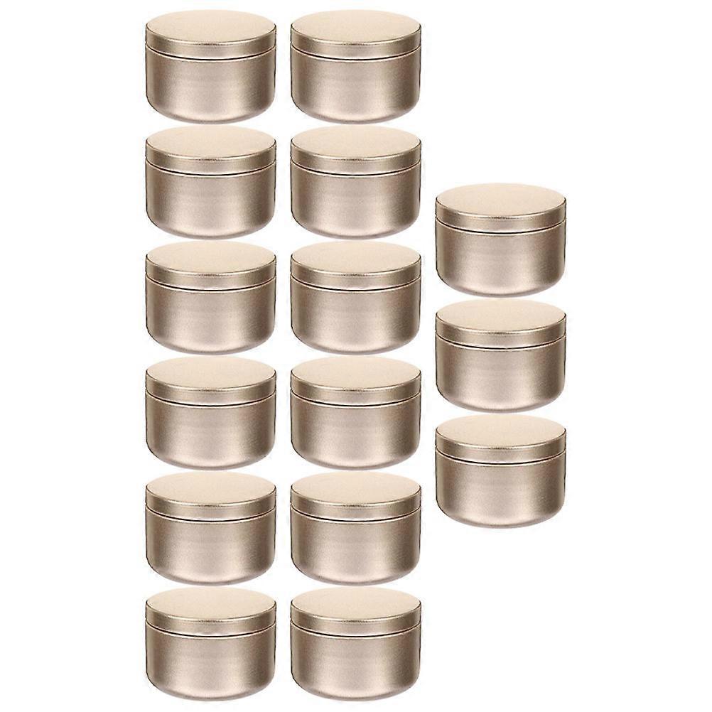 Matte Gold Candle Tins Round Shape For Travel Storage Diy Projects 24Pcs