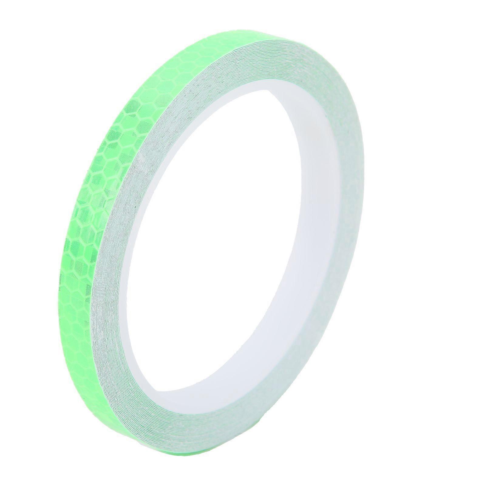 Reflective Stickers Hexagonal Pattern Waterproof Bicycle Luminous Strip Tape for Car Bicycle Motorcycle DIY DecorationGreen YMQX)