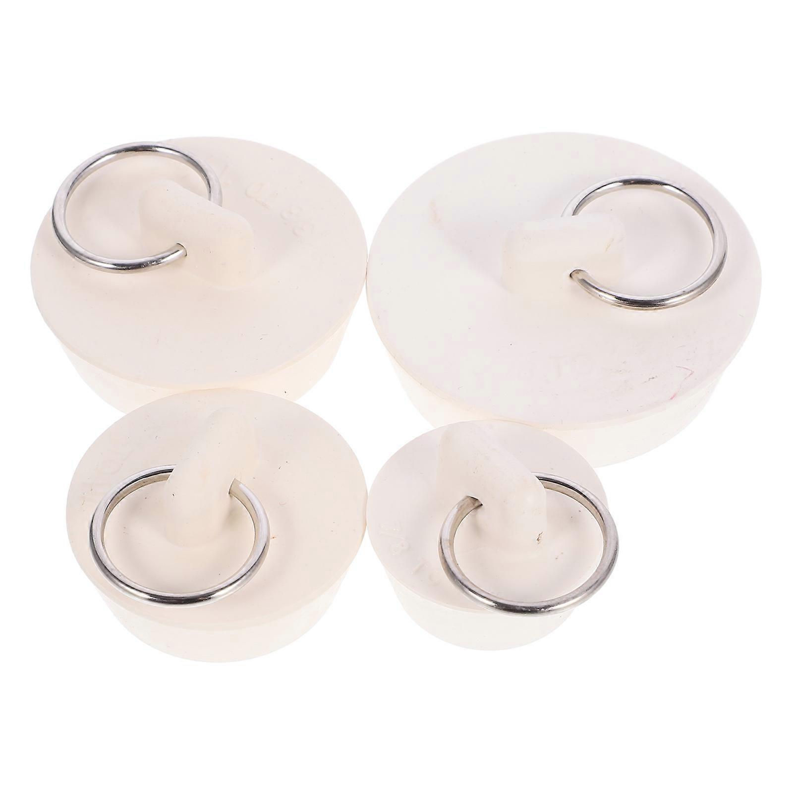 Bathtub Drain Stoppers Rubber Bath Plugs Prevent Clogging For Home Use 4Pcs