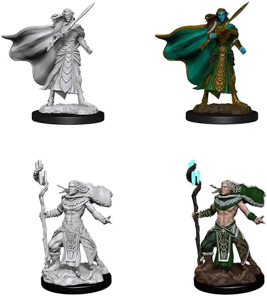 Magic the Gathering Unpainted Minis W14 - Elf Fighter & Cleric (Pack of 2)