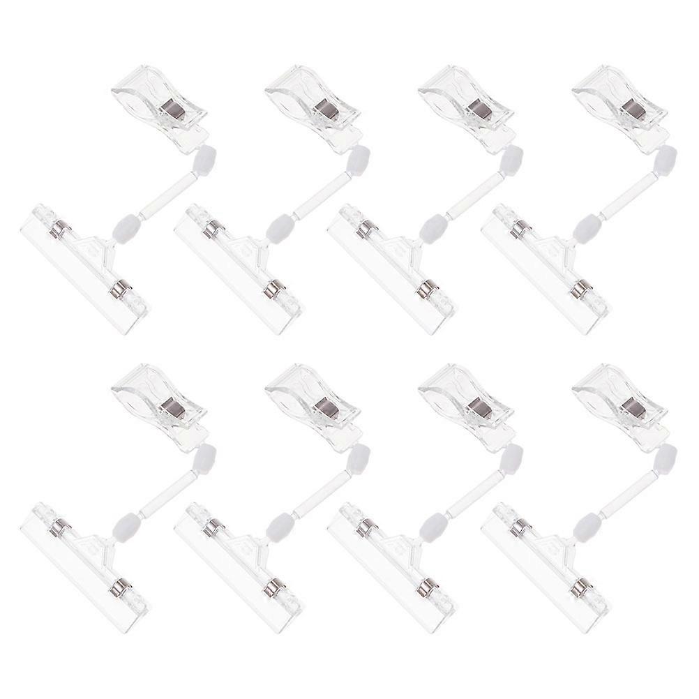 Label Display Clips 8Pcs Rectangular ABS Price Display for Table Display in Restaurants