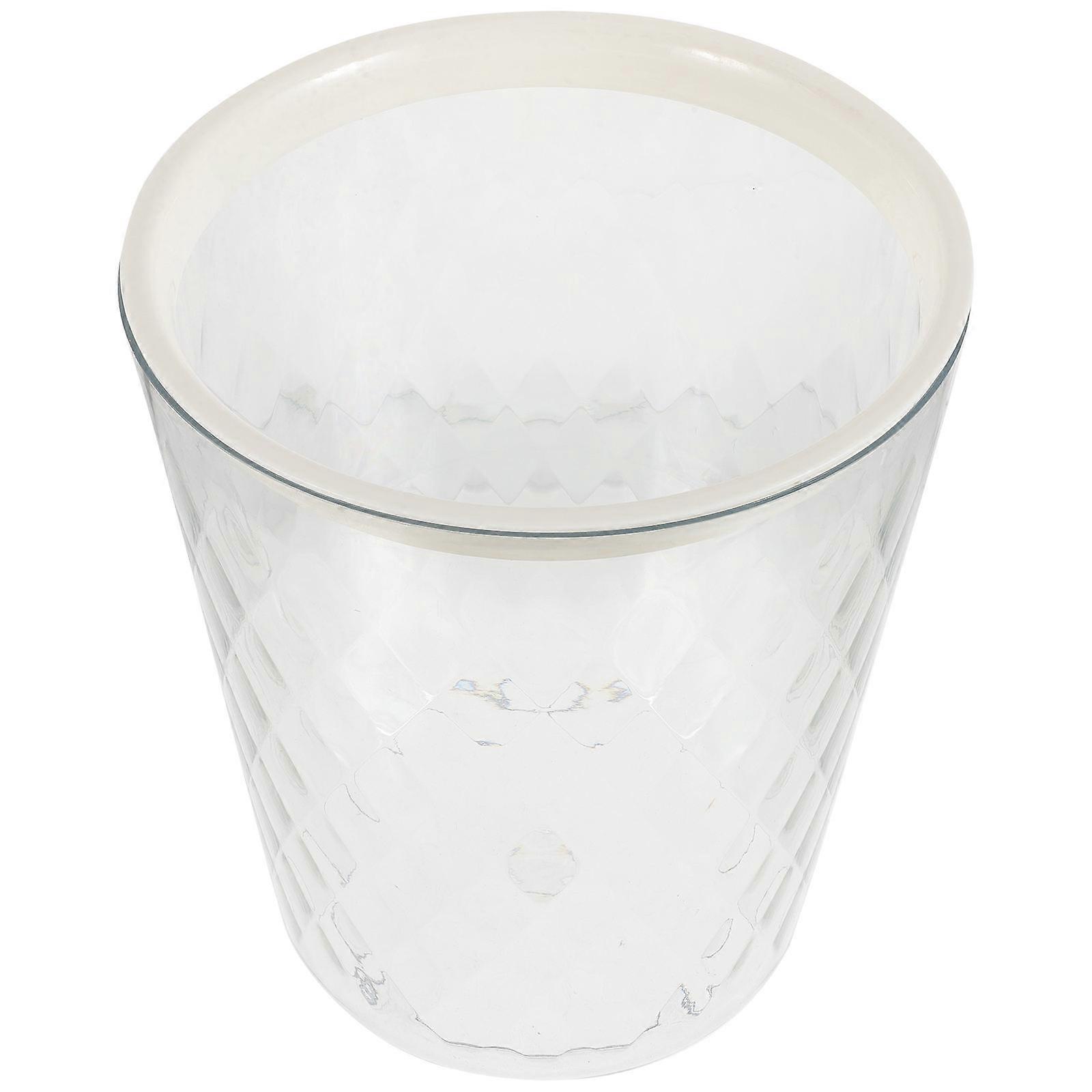 Transparent Trash Can Smooth Matte Finish Kitchen Dormitory Use Pet Material Recycling 1Pcs