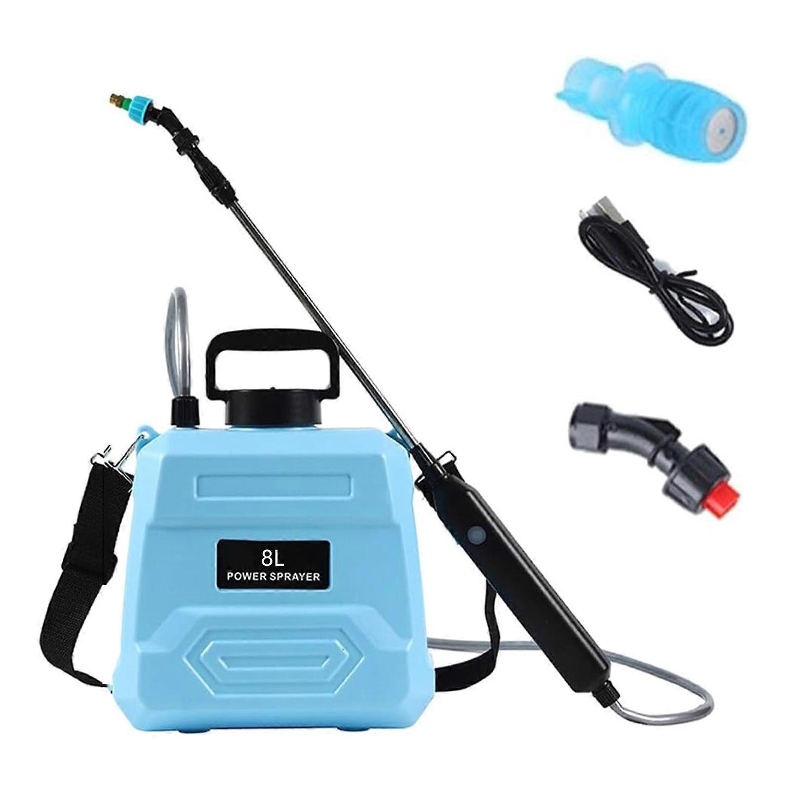 Battery Powered Sprinkler 5L/8L Upgraded Electric Weeding Sprinkler Rechargeable Handle Nozzle Retractable Wand Shoulder Strap 8L