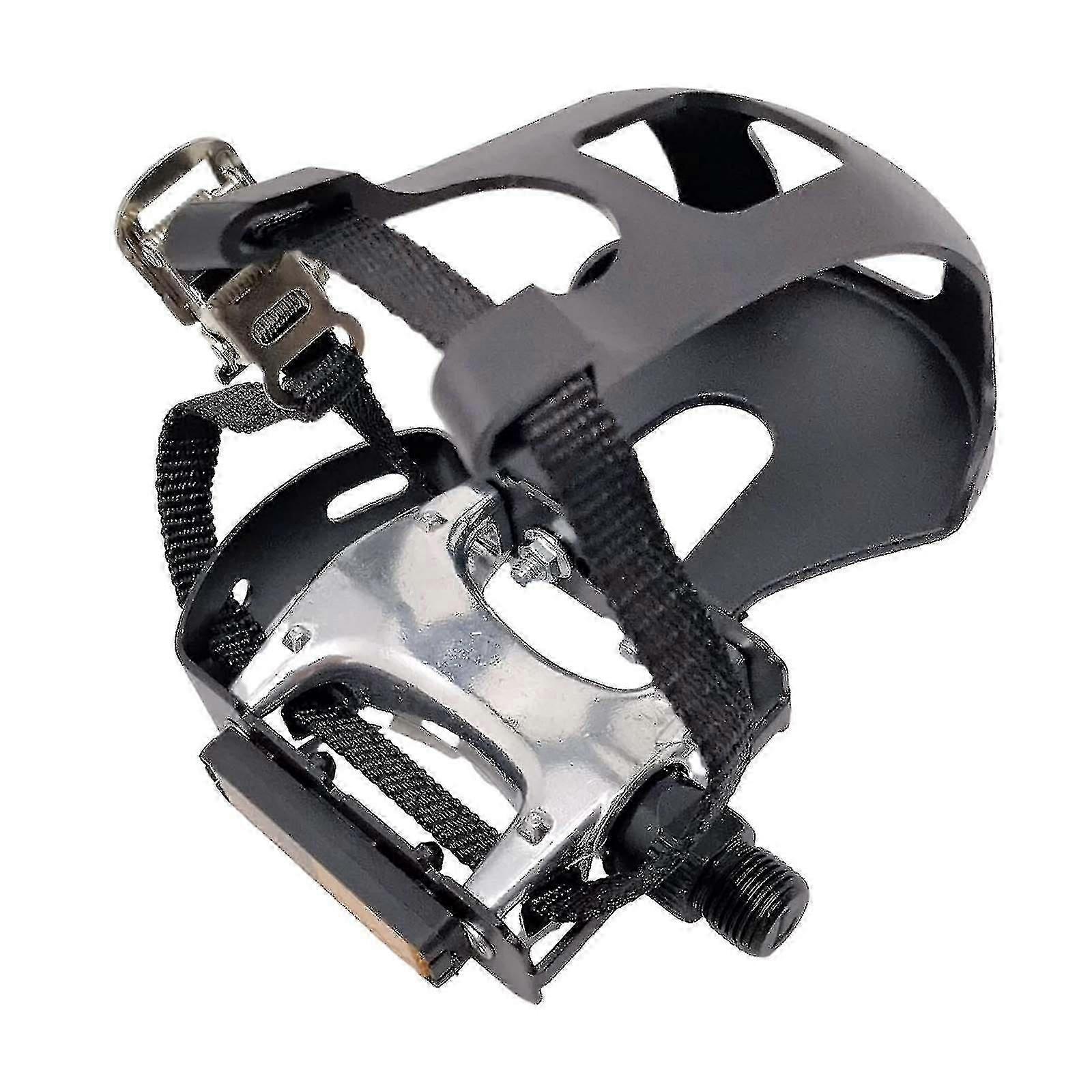 Pedals For Stationary Bike With Toe Cage, Exercise Pedal For Regular Shoes, Perfect For Indoor Riding, 9/16 Thread
