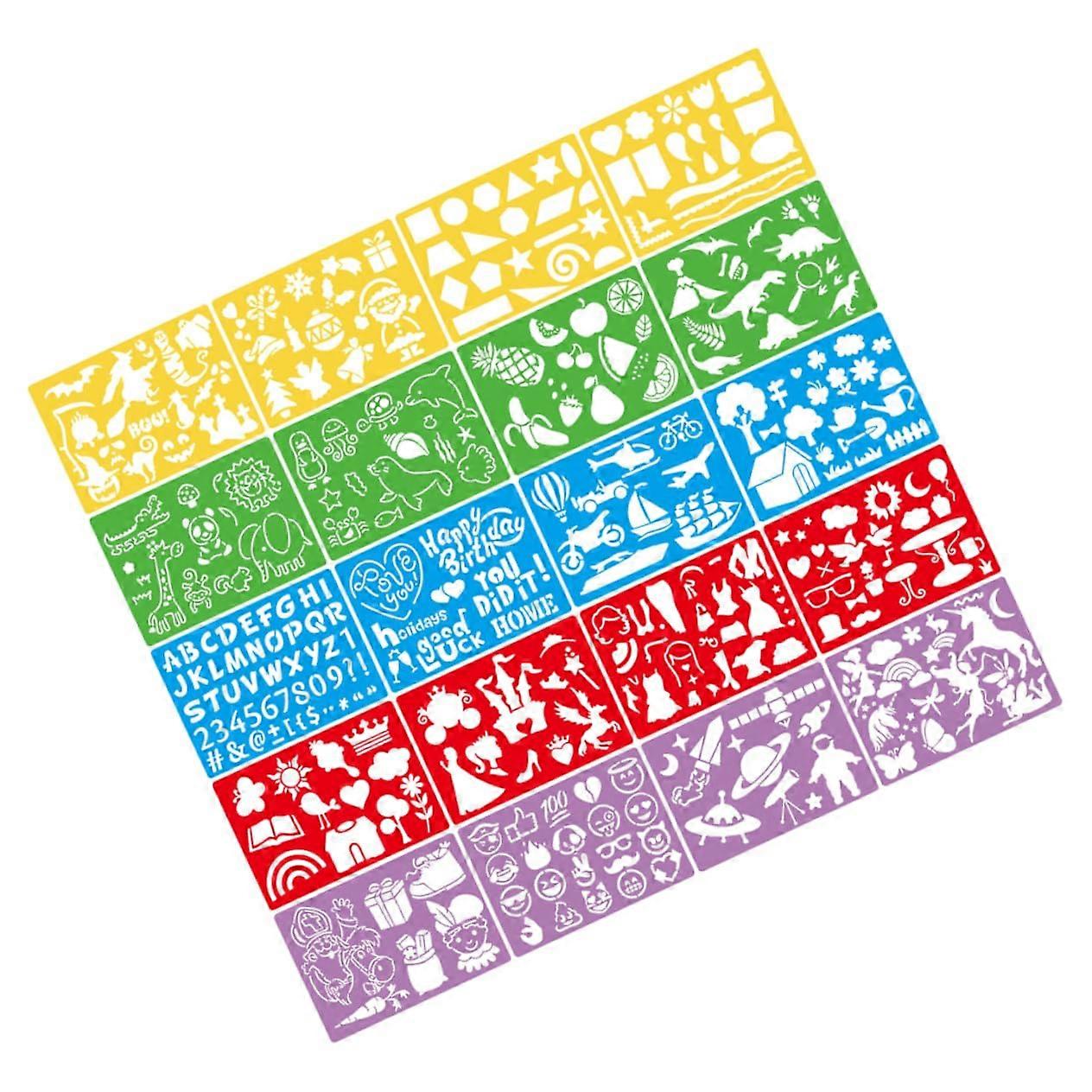 Colorful English letters and numbers for painting with children
