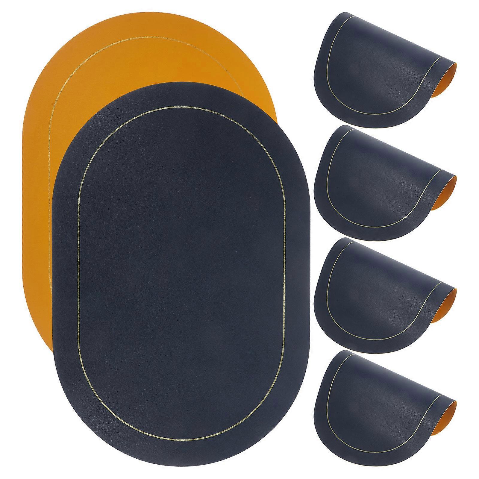 Set de table en cuir Pu pour table à manger Style nordique à usage domestique 45.00X30.00X0.10Cm 6Pcs