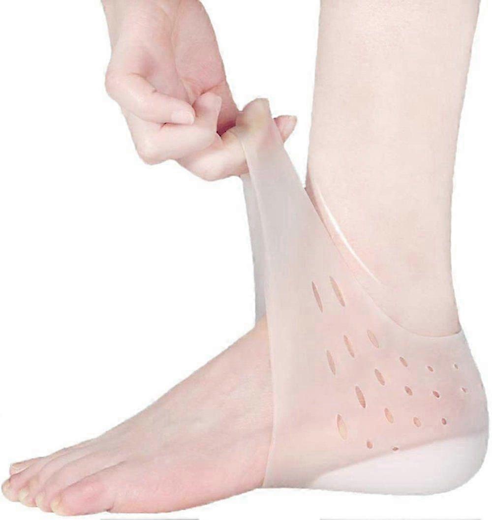 Invisible Height Increase Insoles & Heel Guard - Silicone Insoles for Heel Spurs & Plantar Fasciitis Relief - Comfortable Heightening Socks