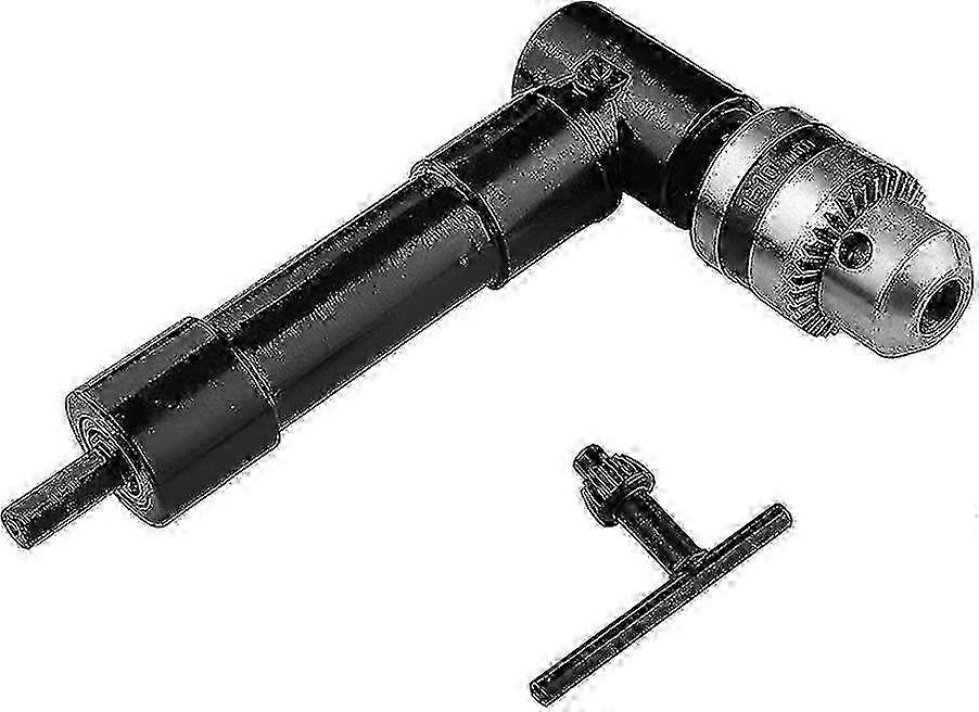 Self-Tightening Right Angle Drill Chuck - 90 Degree Chuck with 1-10mm Arbor for Electric Drill Extension Tool in Tight Spaces - SNNGV
