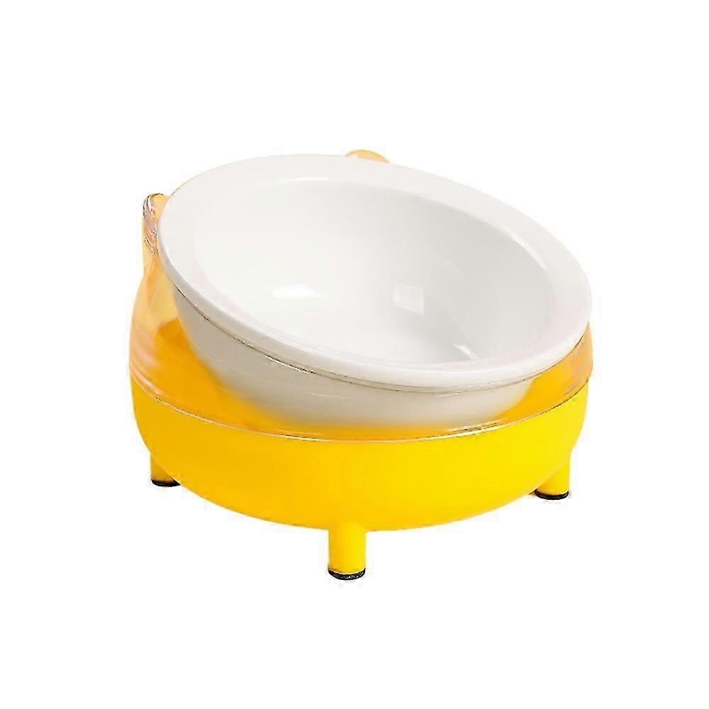 Non-Slip Ceramic Dog and Cat Bowl with Removable Oblique Mouth - Cervical Vertebrae Protection for Comfortable Feeding